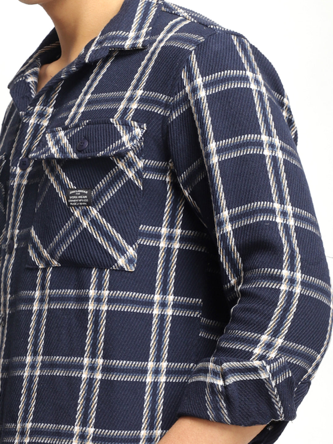 Royal Match Navy Check Full Sleeve Shirt