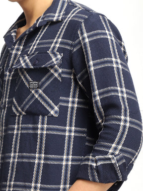 Royal Match Navy Check Full Sleeve Shirt