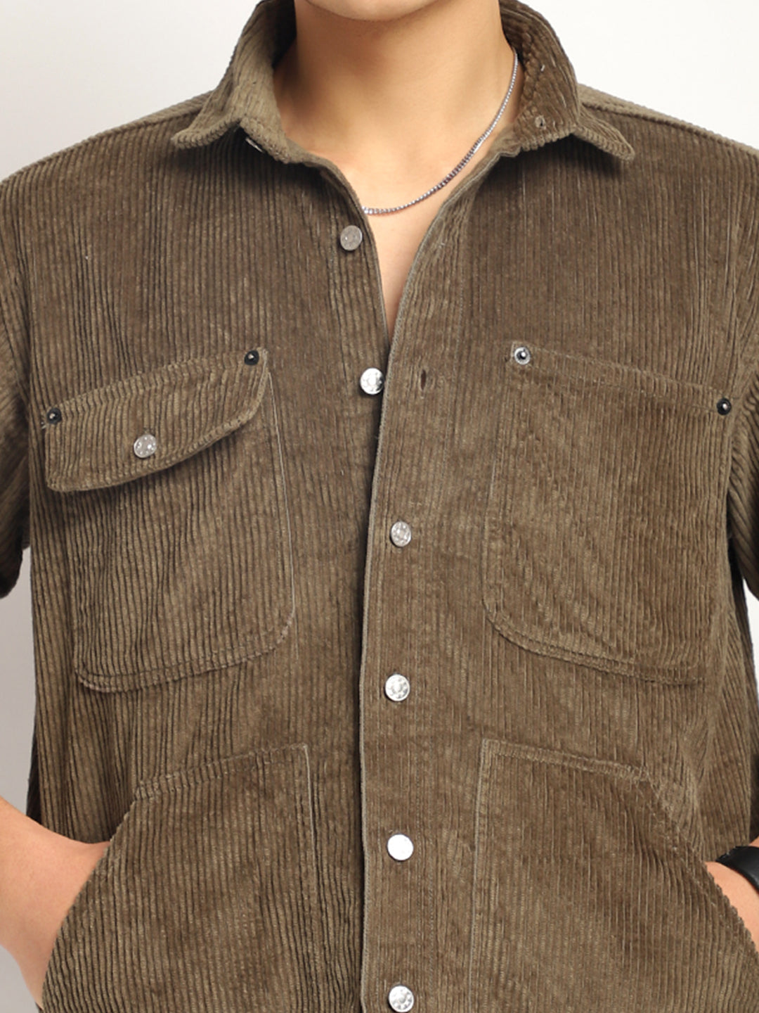 Prime Fit Corduroy Chocolate Shacket