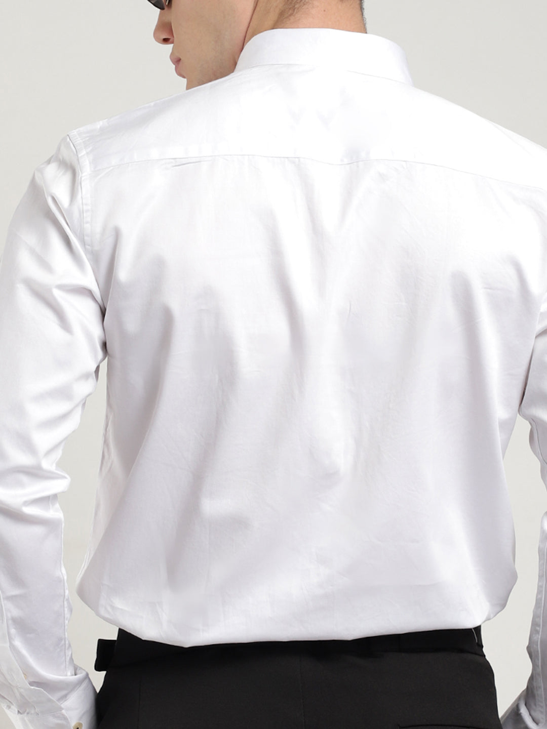 Streetwise White Satin Plain Shirt