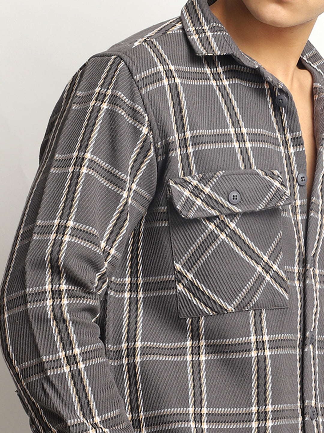 Royal Match Grey Check Full Sleeve Shirt