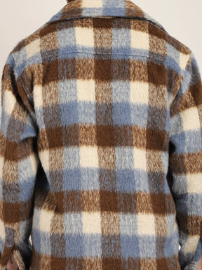 Harrison Pair Sky Pure Wool Check Shacket