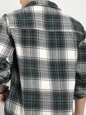 Green Check Shirt Men