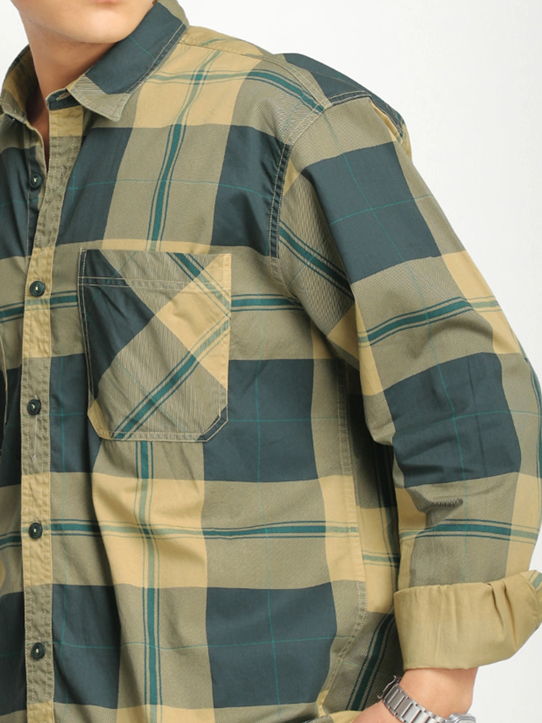 Luxe Link Washed Check Fon Full Sleeve Shirt