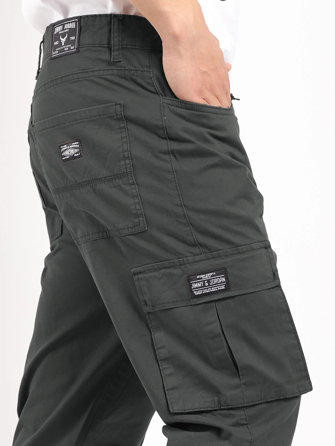 Barons Dark Grey Cotton Cargo