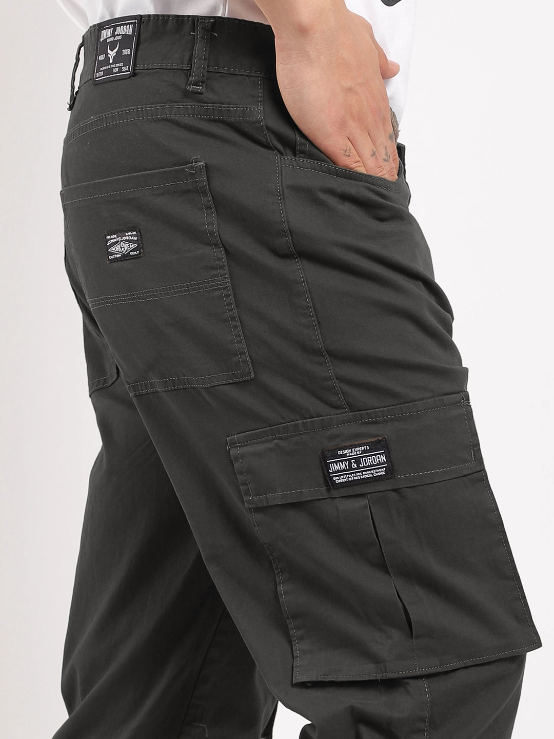 Barons Stone Grey Cotton Cargo