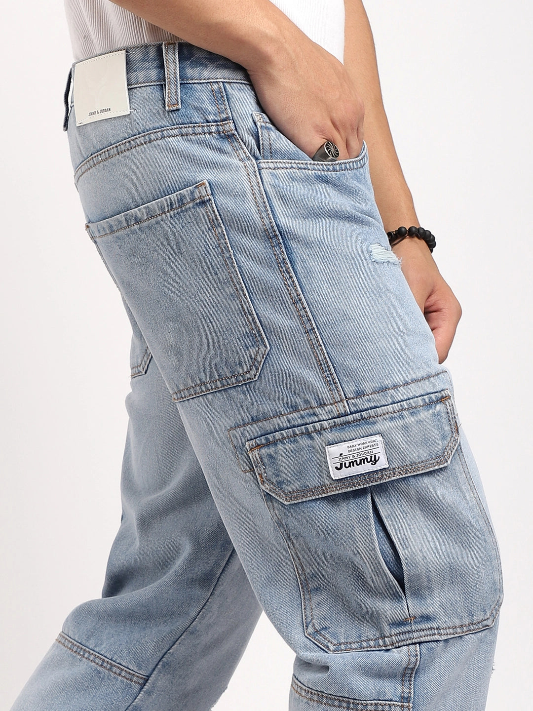 Light Blue Denim Cargo