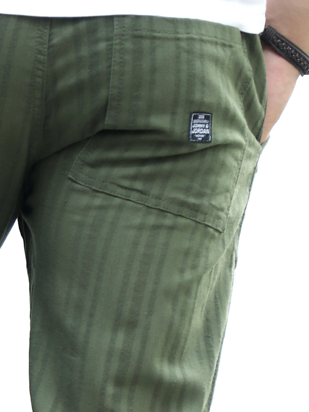 Gladiator Olive Green Baggy Fit Linen Trouser