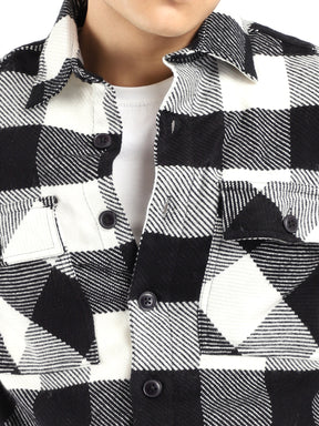 Divine Flannel Black Checked Full Sleeve Shirt