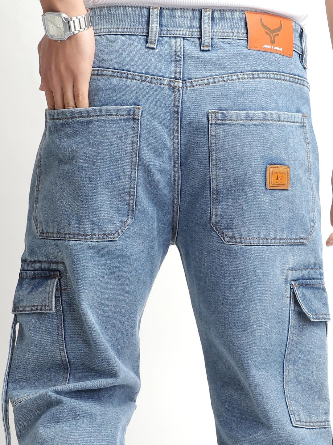 Pinnacle Threads Light Blue Denim Cargo