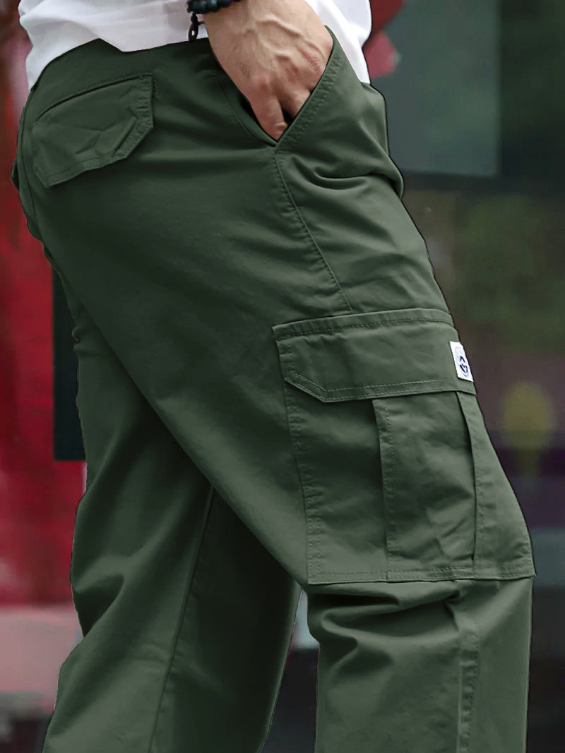 Regal Wears Cargo Pants โ Premium Light Olive Cotton Comfort